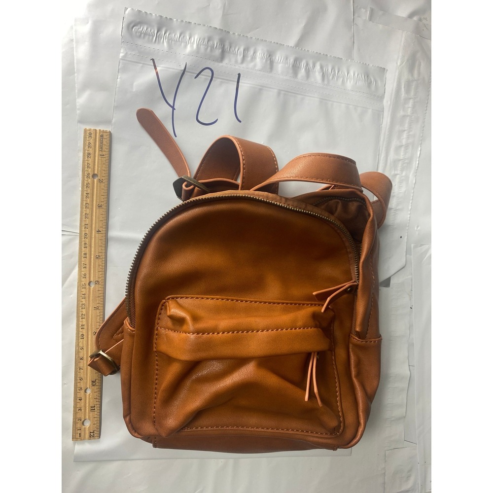 Universal Thread Mini Backpack Brown Faux Leather Small Daypack